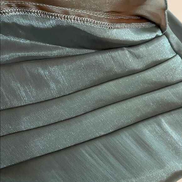 Cachet Blue-Green Dressy Faux Wrap Jacket Blouse Womens Size 12 Party - Picture 11 of 12